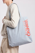 Tote bag Okinawa rayada de algodón ANALOGE