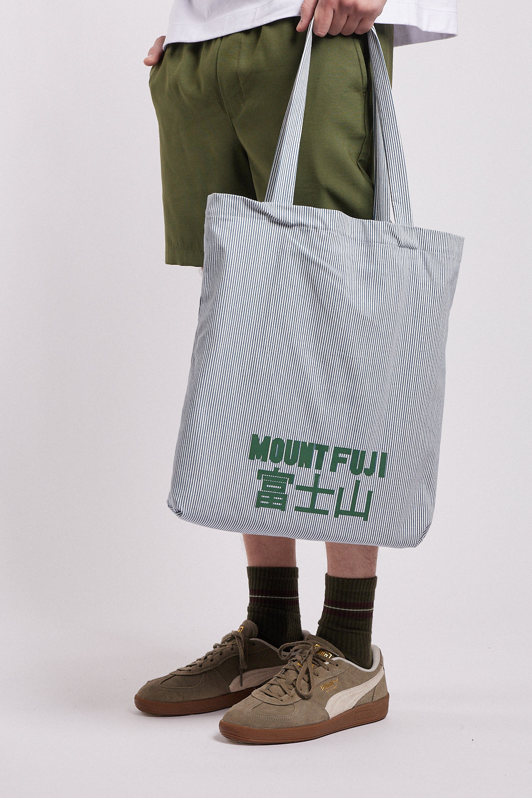 Tote bag Mount Fuji rayada de algodón ANALOGE